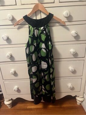 Muse Black Dress with Green Accent